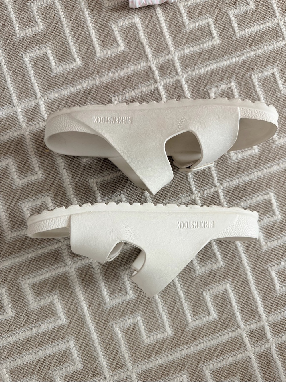 White Rubber Birkenstock Arizona Sandals - Picture 3 of 4